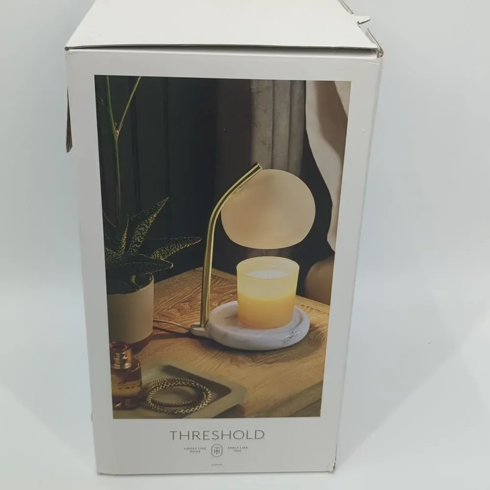 Threshold Target Candle Lamp Candle Warmer White Gold Frosted NWT NIB